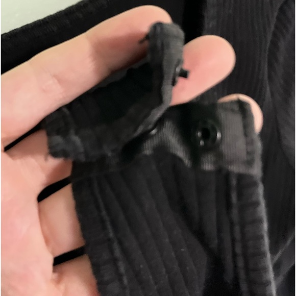 Black small long sleeve snap up body suit - Picture 3 of 3